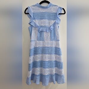 Boohoo Light Blue Lace Dress